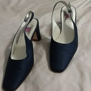 Dyable Navy slingback heels
